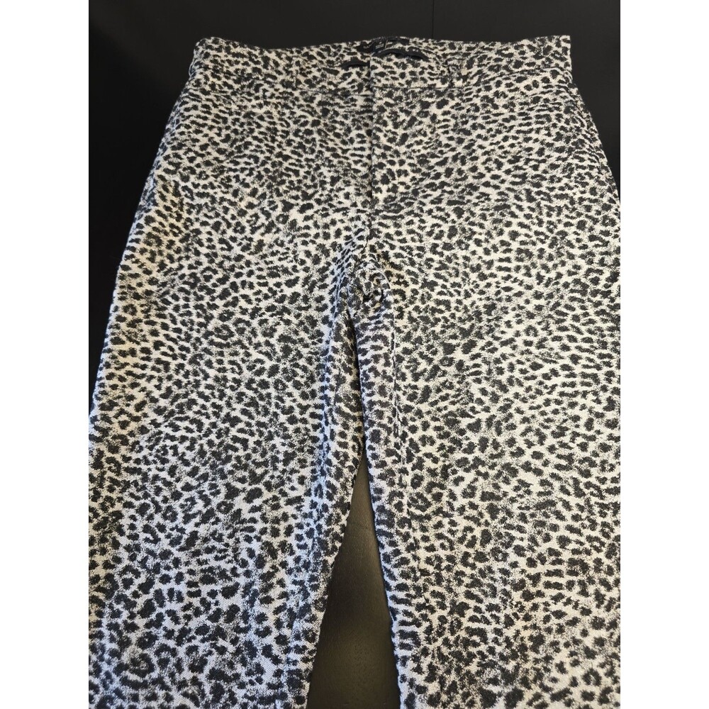 Banana Republic Sloan Slim Ankle Pants Size 8 Metallic Snow Leopard Print Gold